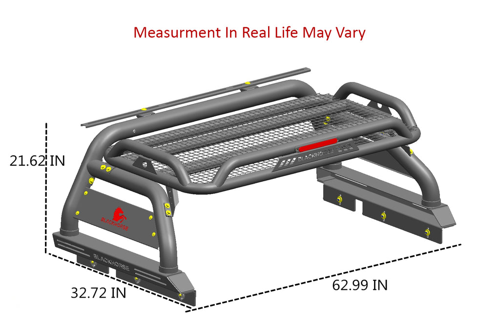 Black Horse Off Road ATRB6BK-PLFB Atlas Roll Bar Kit for Select Toyota Tacoma