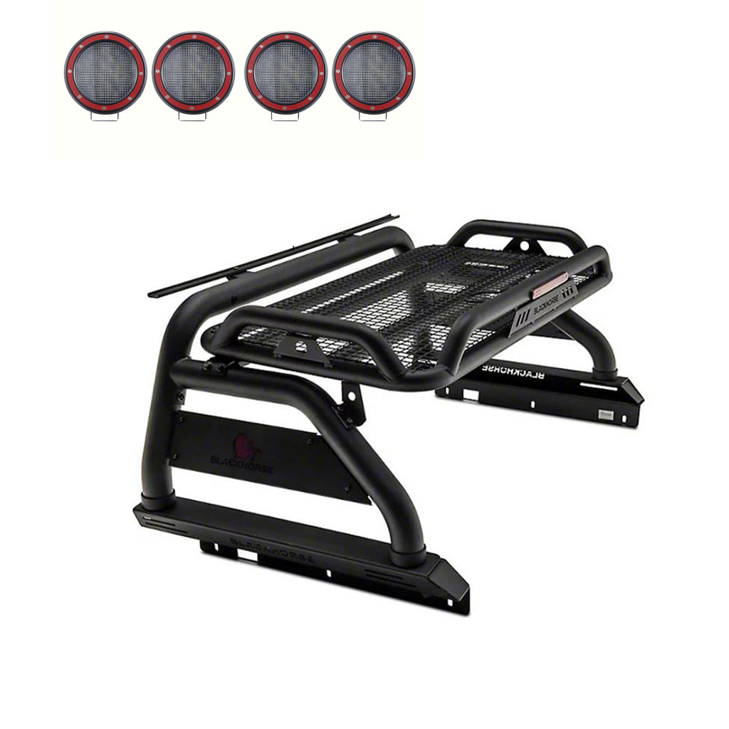 Black Horse Off Road ATRB7BK-PLFR Atlas Roll Bar Kit for Select Nissan Frontier