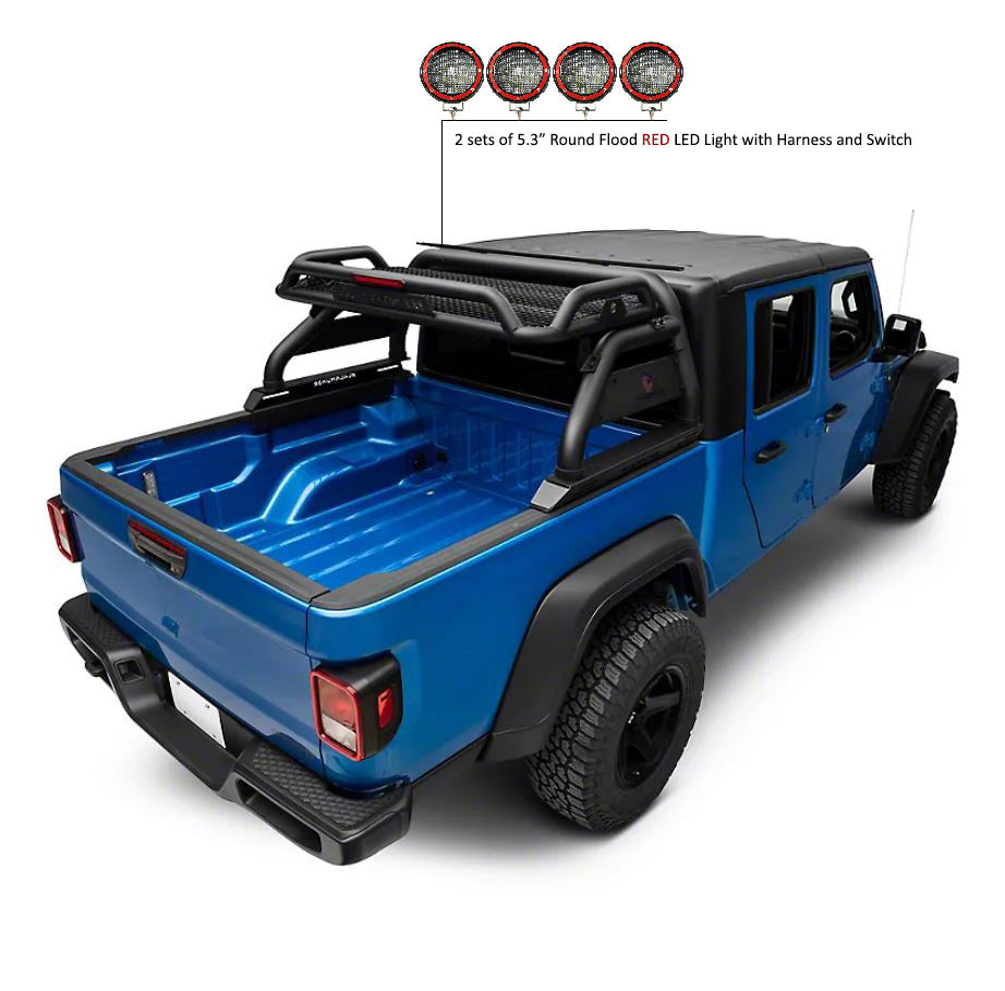Black Horse Off Road ATRB9BK-PLFR Atlas Roll Bar Kit for Select Jeep Gladiator