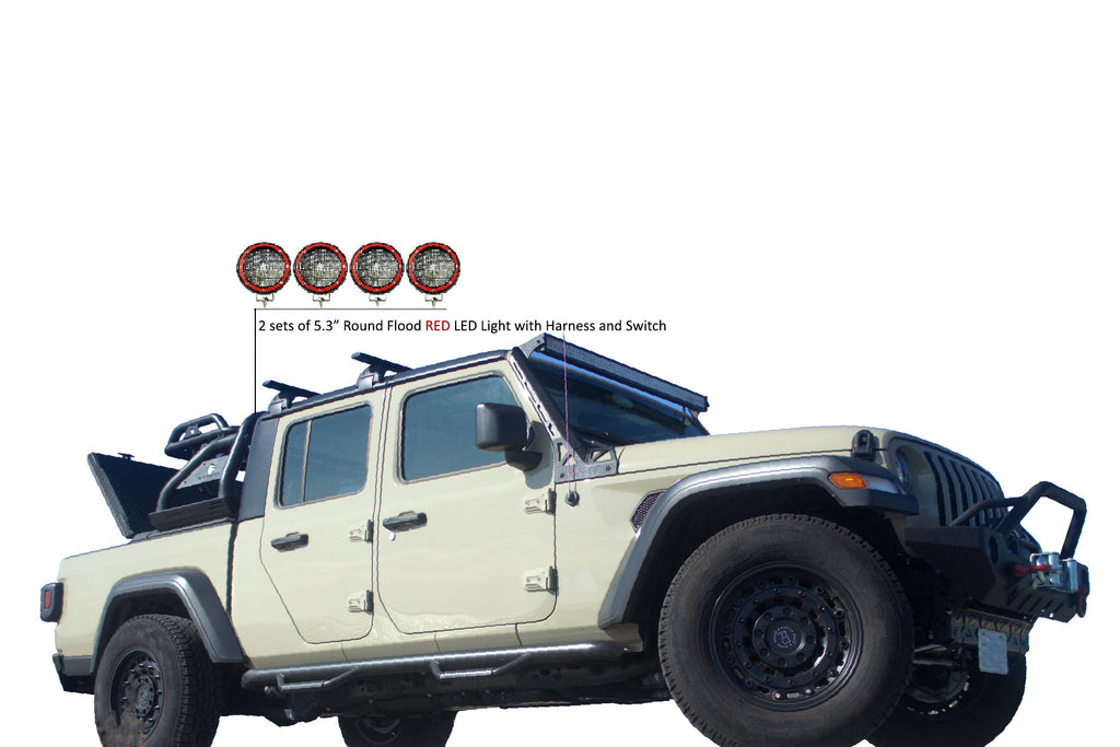 Black Horse Off Road ATRB9BK-PLFR Atlas Roll Bar Kit for Select Jeep Gladiator