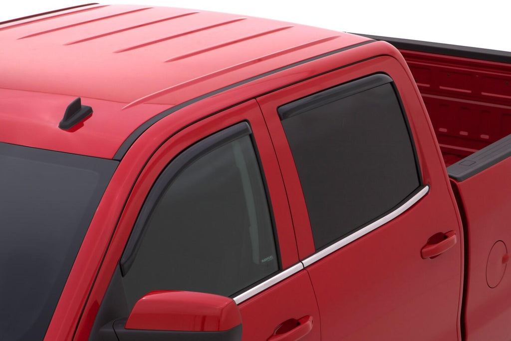 Auto Ventshade AVS 194536 Ventvisor Deflector; Smoke; In-Channel; 4 pc. for Select Chevrolet Silverado 1500, Chevrolet Silverado HD, Chevrolet Silverado HD, Chevrolet Silverado HD, Chevrolet Silverado HD, Chevrolet Silverado HD, GMC Sierra 1500, GMC