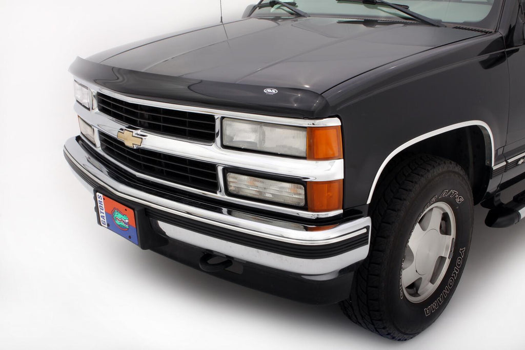 Auto Ventshade AVS 23024 Bugflector Hood Shield; Smoke for Select Chevrolet Blazer, Chevrolet C1500, Chevrolet C1500 Suburban, Chevrolet C2500, Chevrolet C2500 Suburban, Chevrolet C3500, Chevrolet C3500HD, Chevrolet K1500, Chevrolet K1500 Suburban,