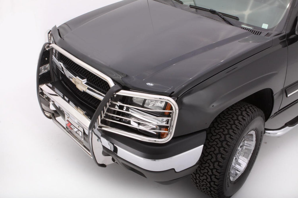 Auto Ventshade AVS 23252 Bugflector Hood Shield; Smoke for Select Chevrolet Avalanche 1500, Chevrolet Avalanche 2500, Chevrolet Silverado 1500, Chevrolet Silverado HD, Chevrolet Silverado 2500, Chevrolet Silverado HD, Chevrolet Silverado