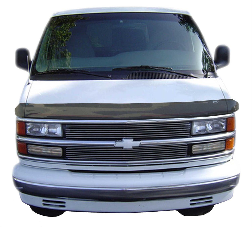 Auto Ventshade AVS 25918 Bugflector II Hood Shield; Smoke for Select Chevrolet Express 1500, Chevrolet Express 2500, Chevrolet Express 3500, GMC Savana 1500, GMC Savana 2500, GMC Savana