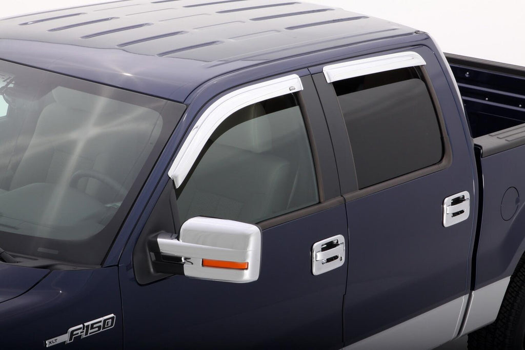 Auto Ventshade AVS 684155 Ventvisor Deflector; Chrome; Outside Mount; 4 pc. for Select Ford F-150