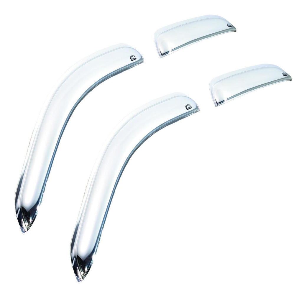 Auto Ventshade AVS 684953 Ventvisor Deflector; Chrome; Outside Mount; 4 pc. for Select Ford F-250 Super Duty, Ford F-350 Super Duty, Ford F-450 Super Duty, Ford F-550 Super Duty