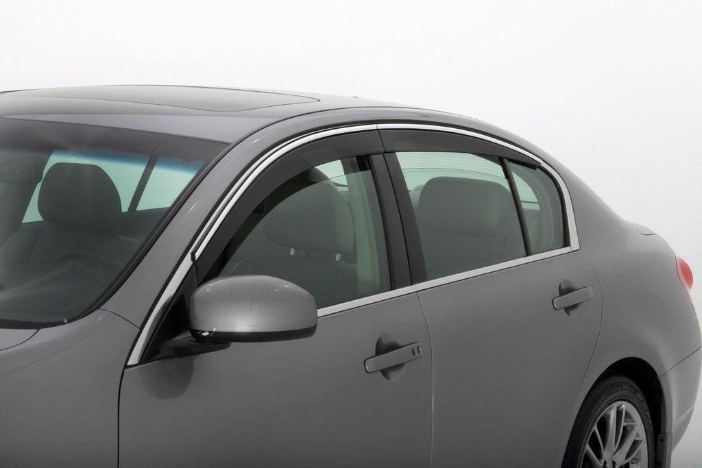 Auto Ventshade AVS 794008 Ventvisor Deflector; Smoke w/Chrome Trim; Low Profile; 4 pc. for Select Lexus IS250, Lexus IS350