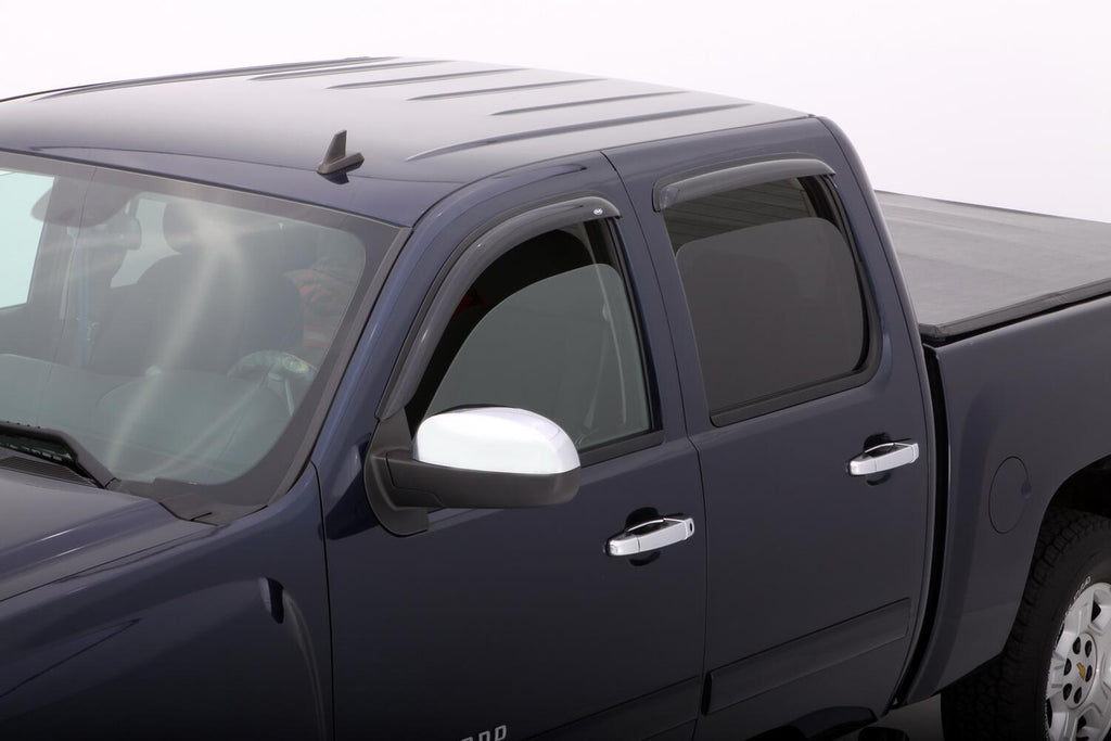 Auto Ventshade AVS 94515 Ventvisor Deflector; Smoke; Outside Mount; 4 pc. for Select Chevrolet Avalanche, Chevrolet Silverado 1500, Chevrolet Silverado HD, Chevrolet Silverado HD, Chevrolet Suburban 1500, Chevrolet Suburban 2500, GMC Sierra 1500, GMC
