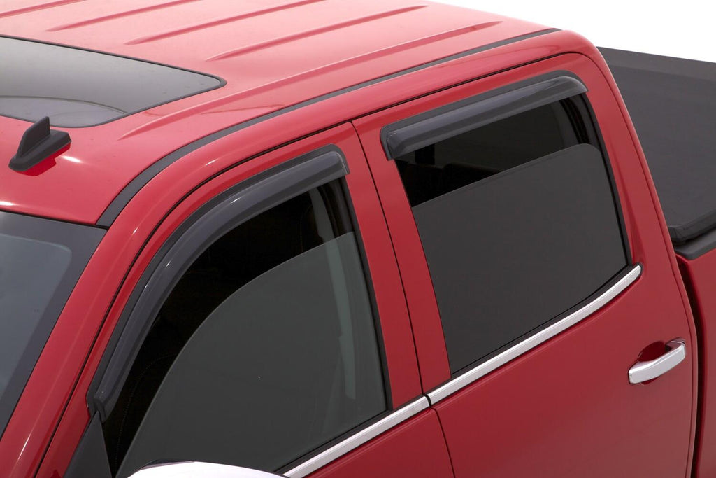 Auto Ventshade AVS 94536 Ventvisor Deflector; Smoke; Outside Mount; 4 pc. for Select Chevrolet Silverado 1500, Chevrolet Silverado HD, Chevrolet Silverado HD, Chevrolet Silverado HD, Chevrolet Silverado HD, Chevrolet Silverado HD, GMC Sierra 1500, GMC