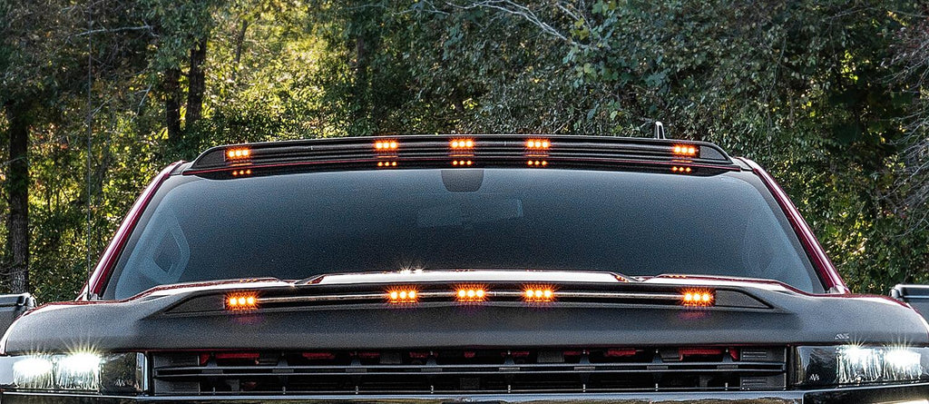 Auto Ventshade AVS 698123-GAN AeroCab Marker Light Color Match with five amber LED; Silver Metallic