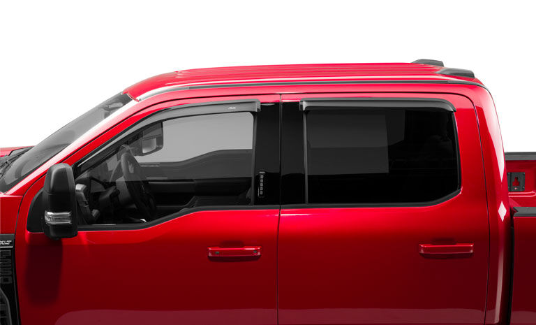Auto Ventshade AVS 94975 Ventvisor Deflector; Smoke; Outside Mount; 4 pc. for Select Ford F-150, Ford F-250 Super Duty, Ford F-350 Super Duty, Ford F-450 Super Duty