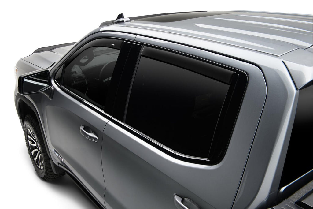 Auto Ventshade AVS 894075 Ventvisor Deflector; Smoke; Low Profile; Outside Mount; 4 pc. for Select Chevrolet Silverado 1500, Chevrolet Silverado LTD, Chevrolet Silverado HD, Chevrolet Silverado HD, GMC Sierra 1500, GMC Sierra HD, GMC Sierra HD