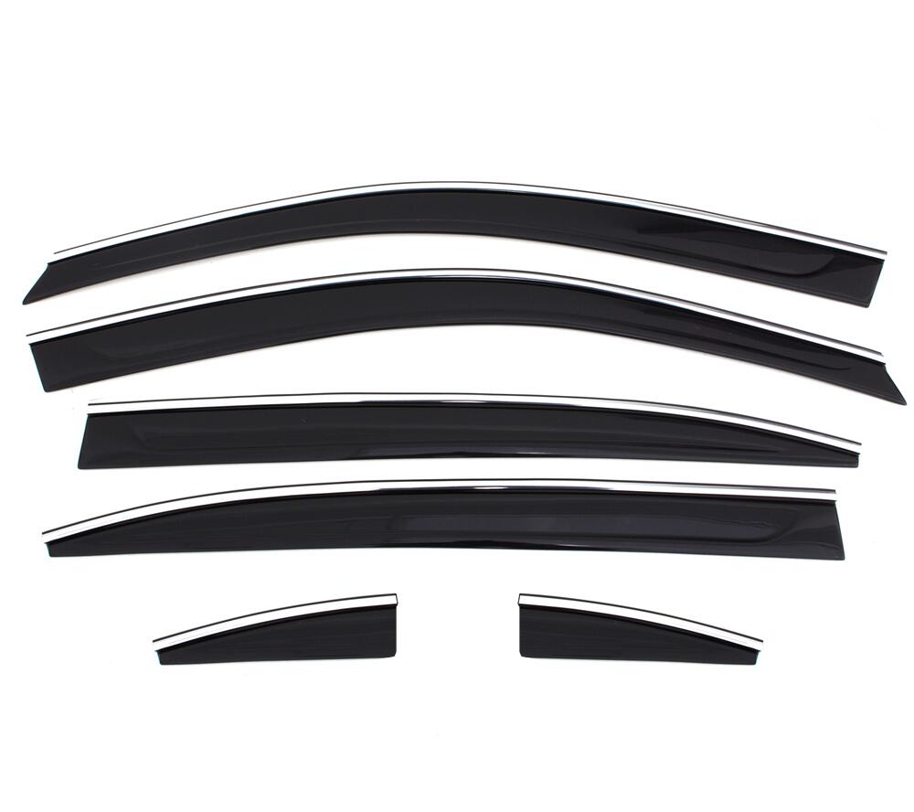 Auto Ventshade AVS 796002 Ventvisor Deflector; Smoke w/Chrome Trim; Low Profile; 6 pc. for Select Honda CR-V