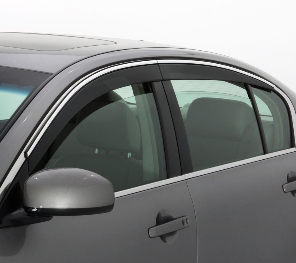 Auto Ventshade AVS 794060 Ventvisor Deflector; Smoke w/Chrome Trim; Low Profile; 4 pc. for Select Cadillac Escalade, Chevrolet Tahoe, GMC Yukon