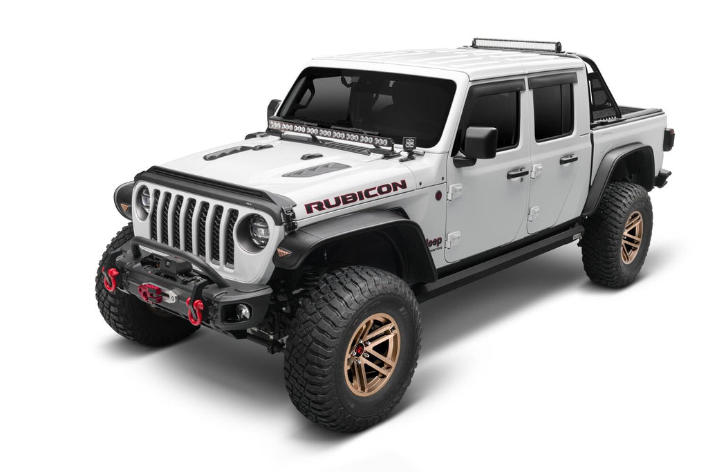 Auto Ventshade AVS 753156 Aeroskin LightShield Hood Shield; Black for Select Jeep Gladiator, Jeep Wrangler