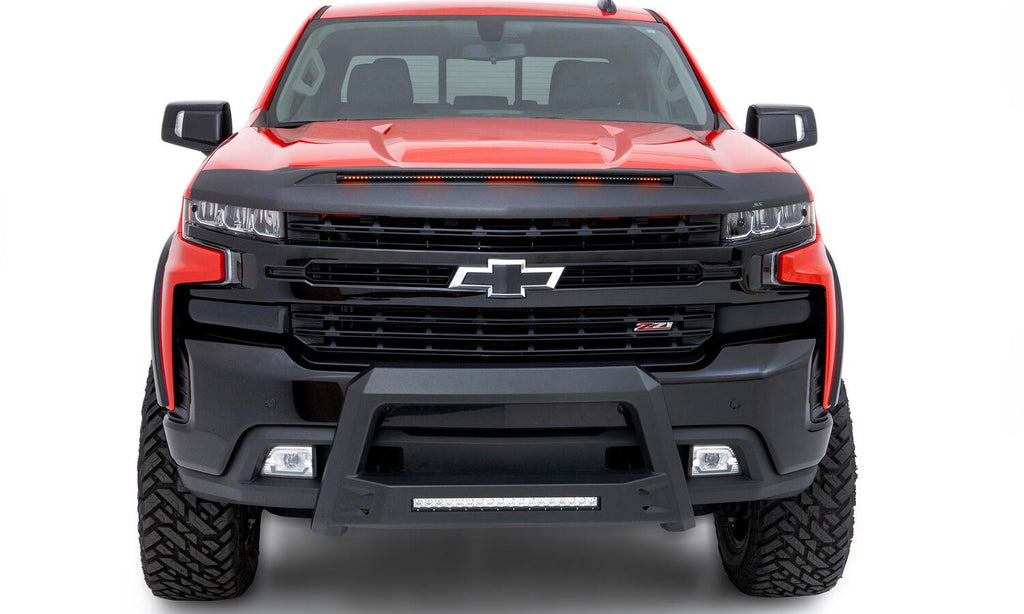 Auto Ventshade AVS 953168 Aeroskin LightShield Pro Hood Shield; Black for Select Chevrolet Silverado 1500, Chevrolet Silverado LTD
