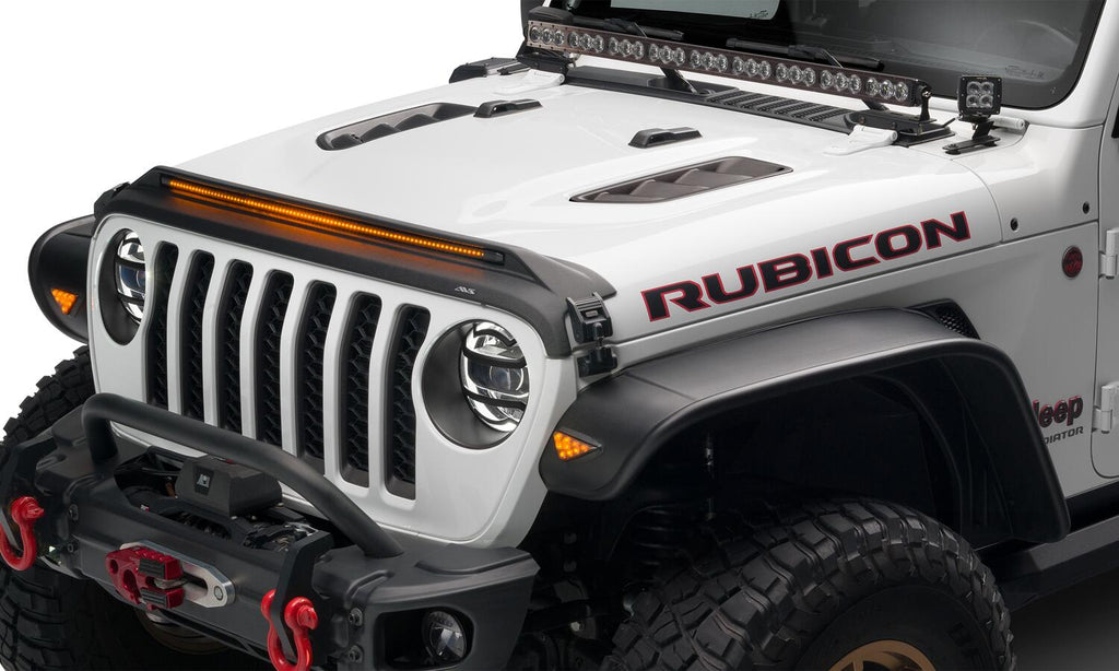 Auto Ventshade AVS 953156 Aeroskin LightShield Pro Hood Shield; Black for Select Jeep Gladiator, Jeep Wrangler