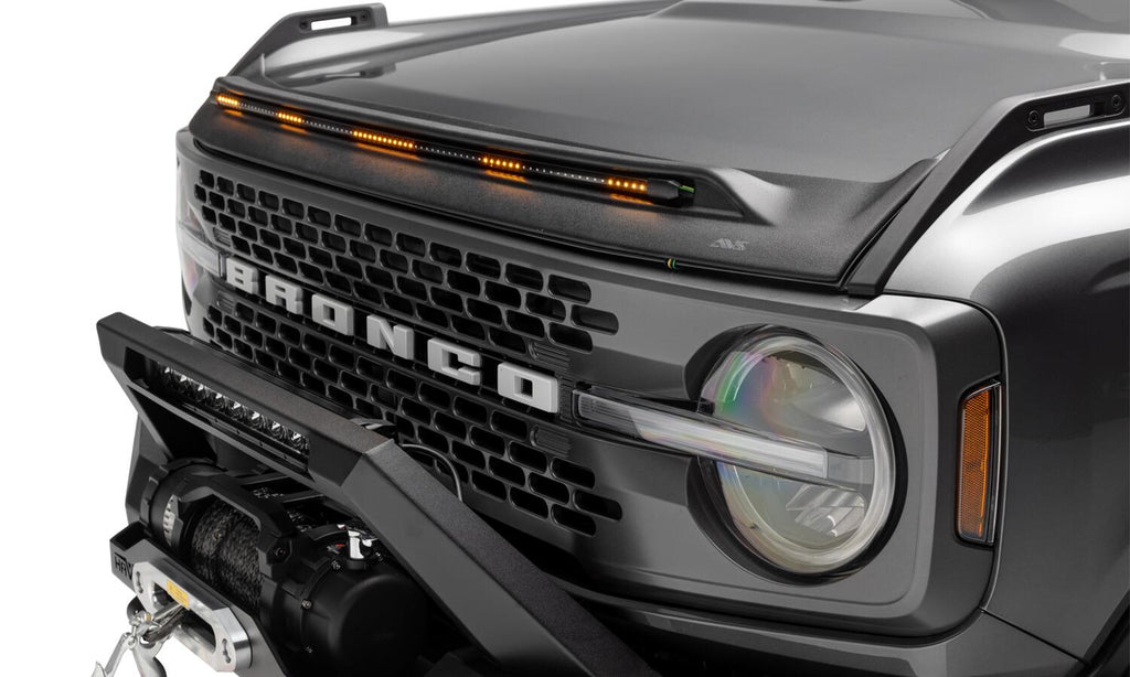 Auto Ventshade AVS 953183 Aeroskin LightShield Pro Hood Shield; Black for Select Ford Bronco