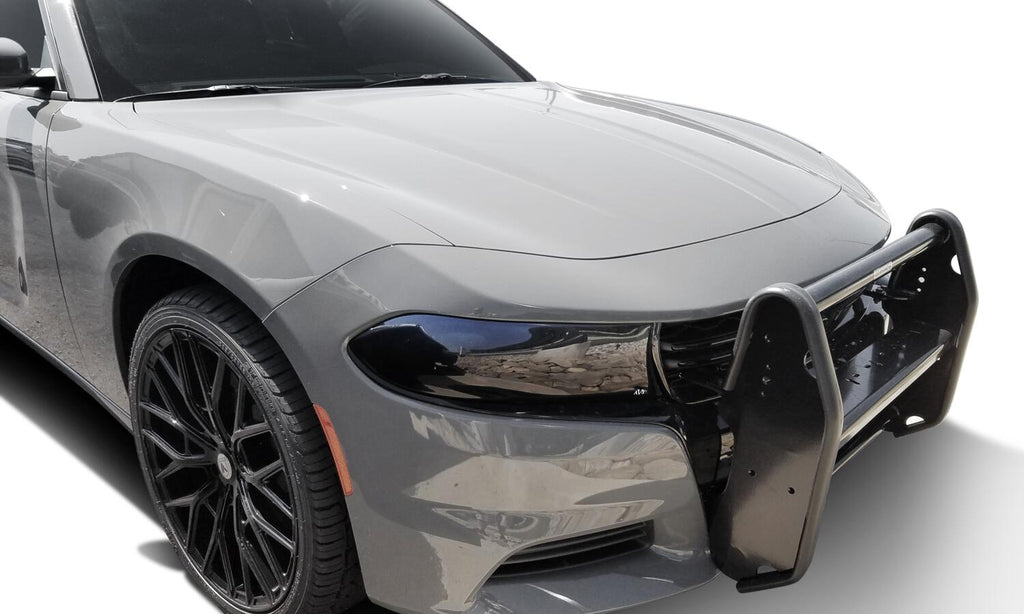 Auto Ventshade AVS 37373 Headlight Covers; Smoke Black Out; 2pc. for Select Dodge Charger