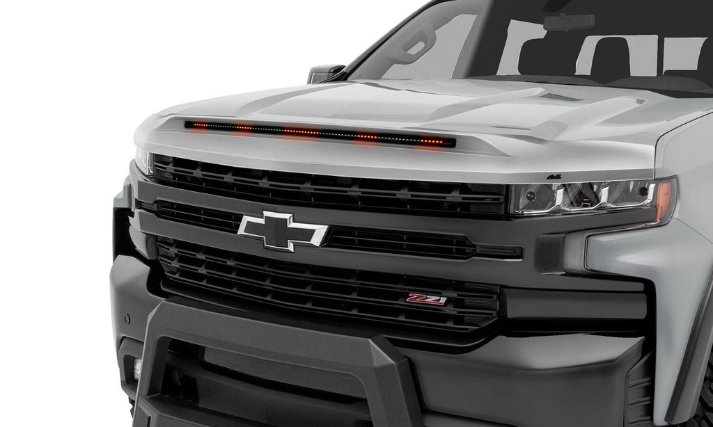 Auto Ventshade AVS 953168-GAN Aeroskin LightShield Pro Color Match Hood Shield; Silver Ice Metallic for Select Chevrolet Silverado