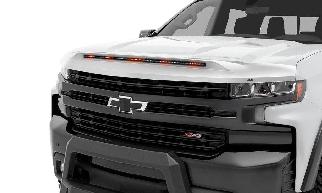 Auto Ventshade AVS 953168-GAZ Aeroskin LightShield Pro Color Match Hood Shield; Summit White for Select Chevrolet Silverado