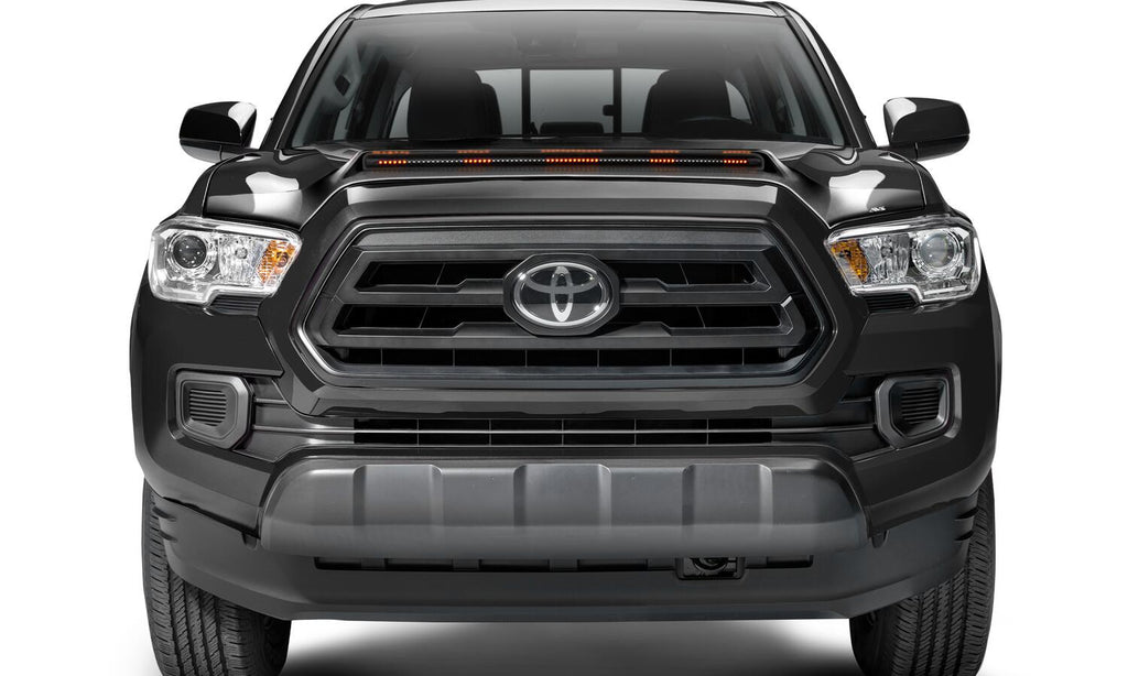Auto Ventshade AVS 953079-218-B Aeroskin LightShield Pro Color Match Hood Shield; Midnight Black Metallic for Select Toyota Tacoma