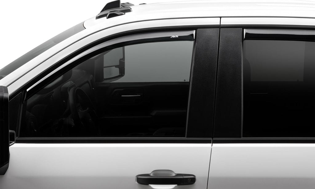 Auto Ventshade AVS 194805 Ventvisor Deflector; Smoke; In-Channel; 4 pc. for Select Chevrolet Silverado 1500, Chevrolet Silverado LTD, Chevrolet Silverado HD, Chevrolet Silverado HD, GMC Sierra 1500, GMC Sierra HD, GMC Sierra HD