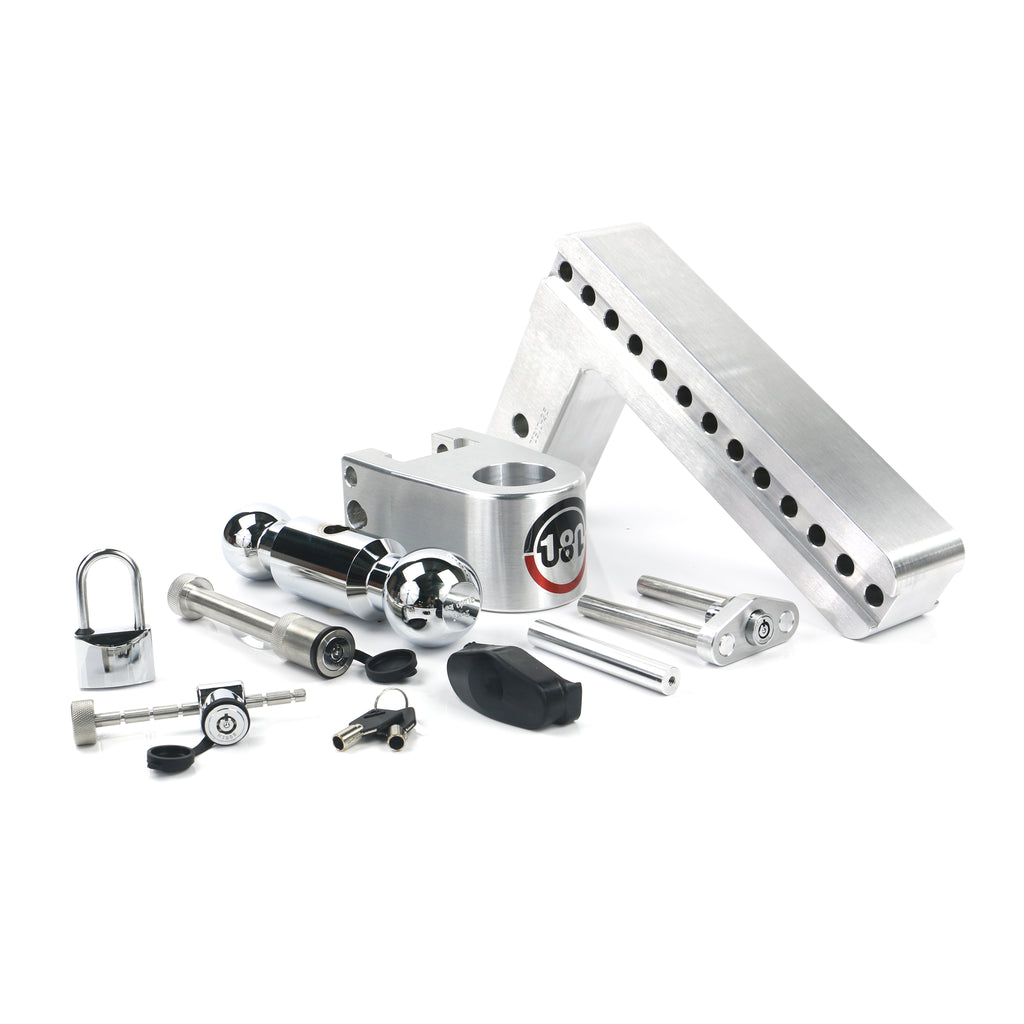 Adjustable-180-Hitch-Chrome-Tow-Balls--10-Drop-For-2.5-Receiver-W-Lockset