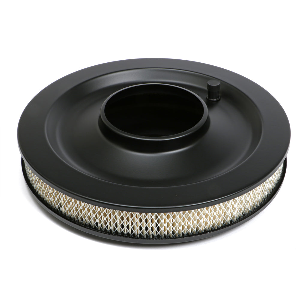 Air-Cleaner---Flat-Base--14-In.-X-3-In.-Filter---Powder-Coat-Asphalt-Black