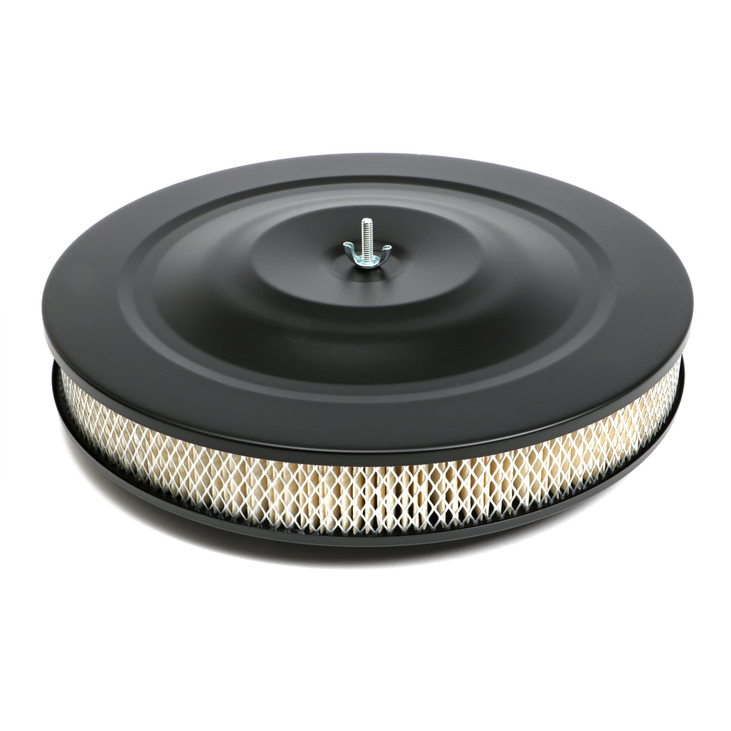 Air-Cleaner---Flat-Base--14-In.-X-3-In.-Filter---Powder-Coat-Asphalt-Black