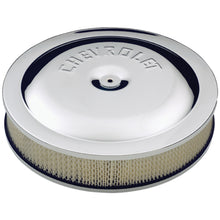 Load image into Gallery viewer, Air-Cleaner-Kit;-Chrome;-Embossed-Chevy-Logo;-14-In.-Diameter;-With-Center-Nut