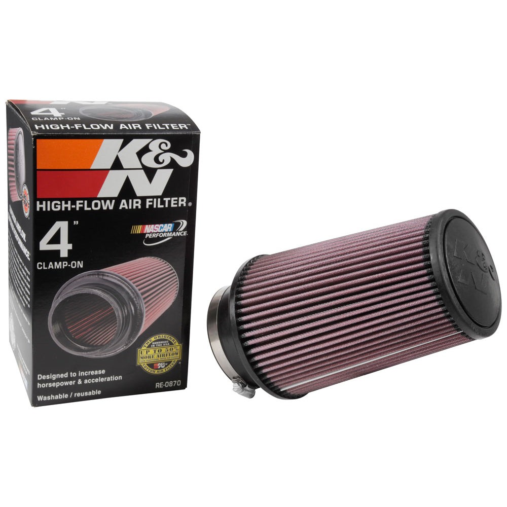 Air-Filter-Various-Models;-6-Inch-Outside-Base;-4-Inch-Inside-Flange;-9-Inch-Height;-Universal-Air-Filter;-Centered-Flange;-Round-Tapered;-Rubber