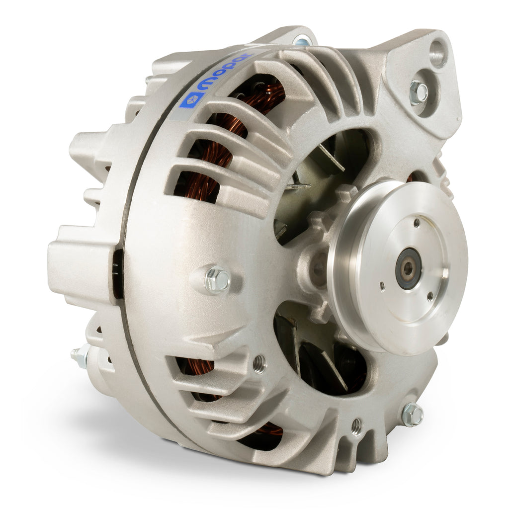 Alternator;-110-Amp;-ChryslerMopar-1-Wire-Style;-V-Belt-Pulley;-Natural