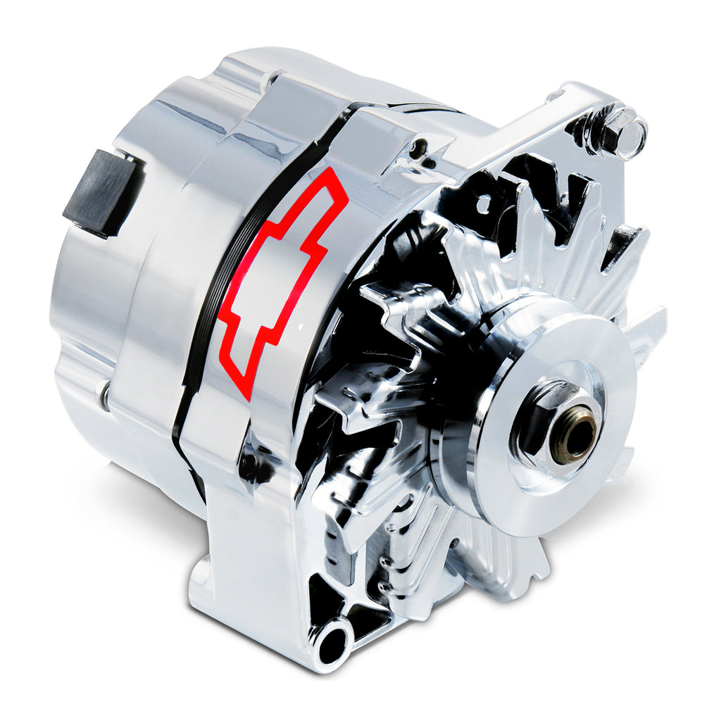Alternator;-Gm-73-86-With-Internal-Regulator;-Gm-Bowtie-Logo;-Chrome;-100-New