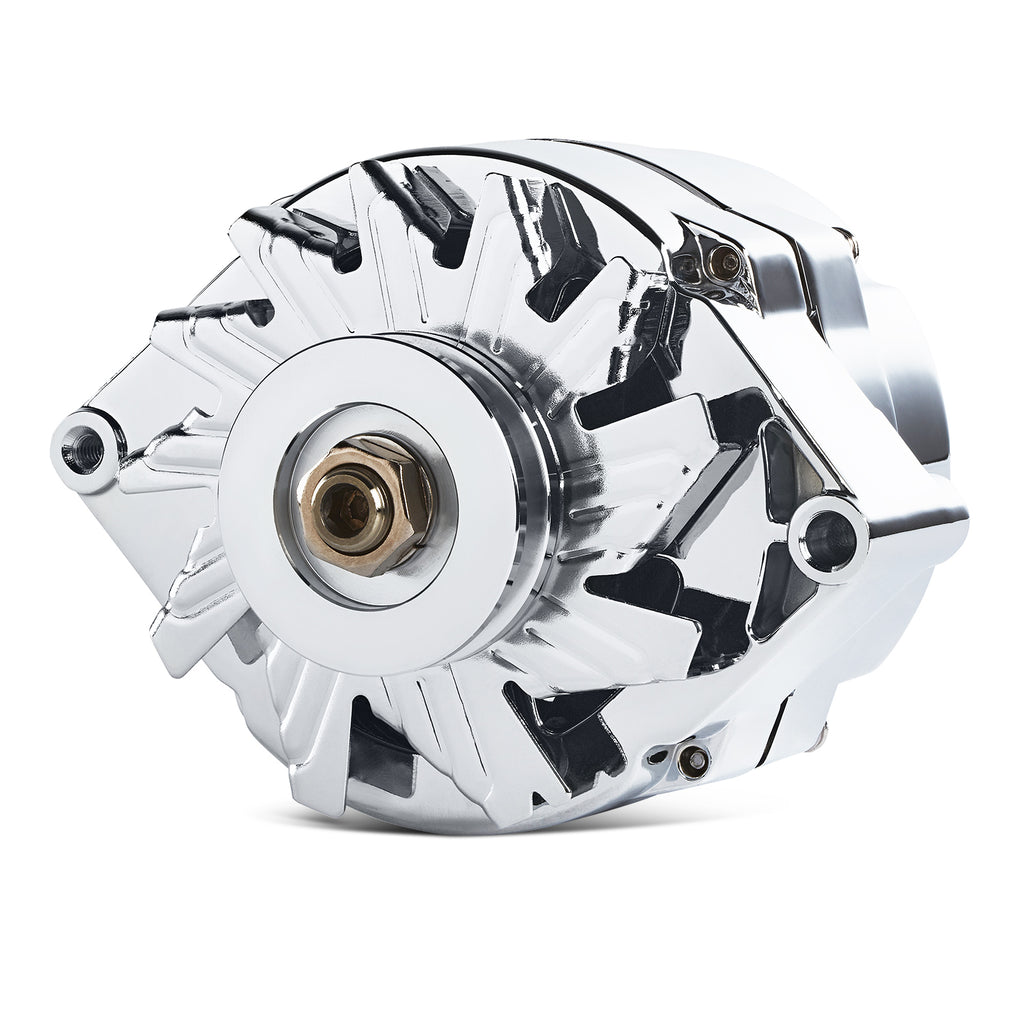 Alternator;-Gm-73-86-With-Internal-Regulator;-Machined-Pulley;-Chrome;-100-New