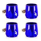 Mishimoto MMHXF-10-4-BL -10AN Hex Hose Finisher Clamp Set, Blue