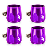 Mishimoto MMHXF-08-4-PR -8AN Hex Hose Finisher Clamp Set, Purple