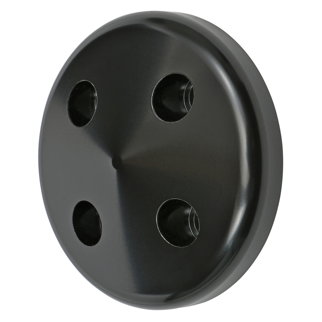 Aluminum-55-68-Sb-Chevy-Water-Pump-Nose-Pulley;-Short-Water-Pump--Black-Finish