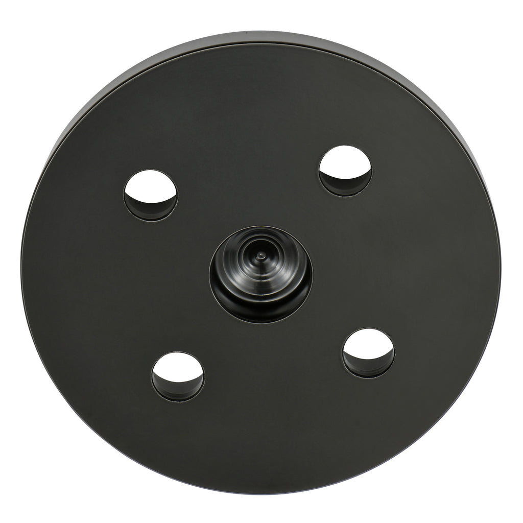Aluminum-55-68-Sb-Chevy-Water-Pump-Nose-Pulley;-Short-Water-Pump--Black-Finish