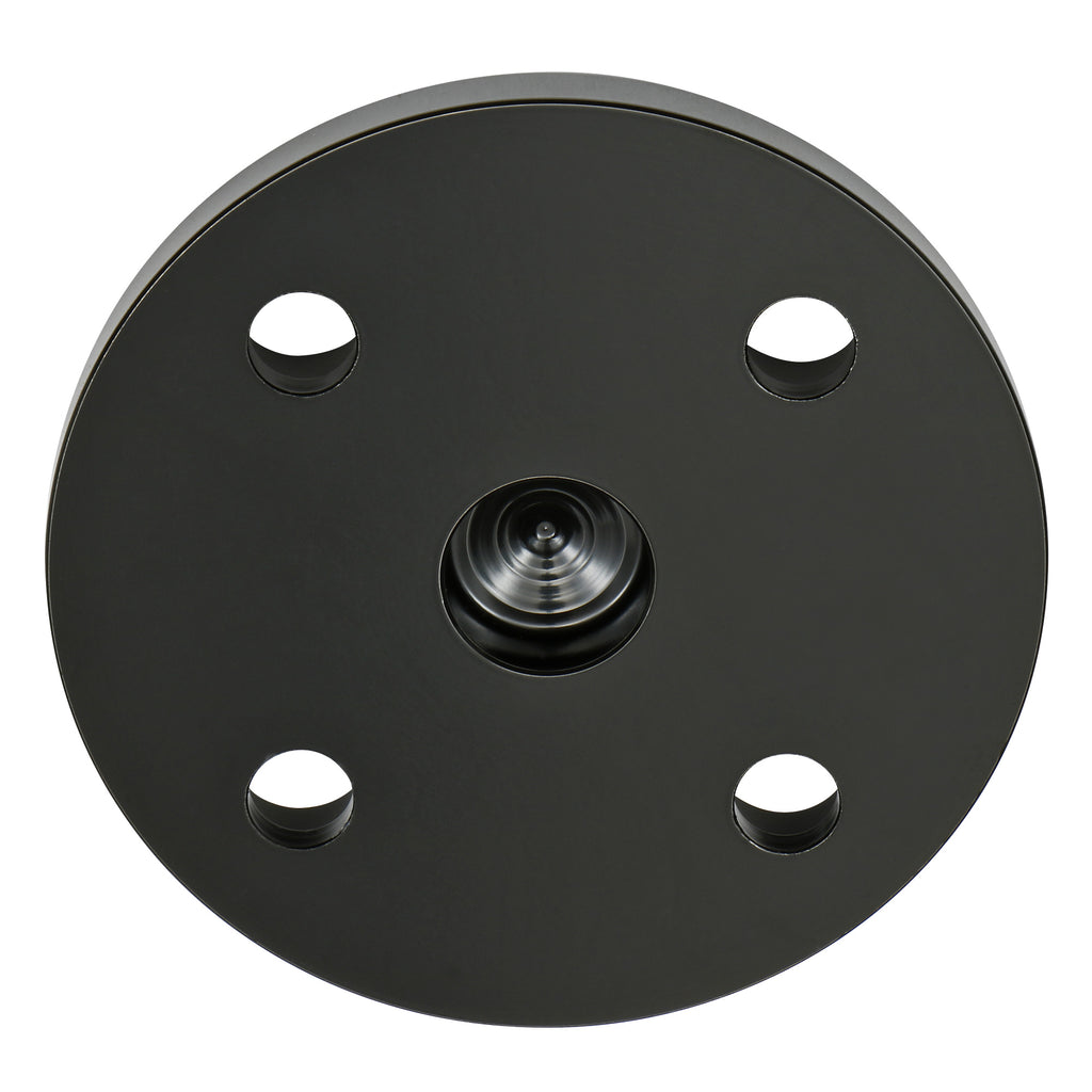 Aluminum-69-85-Sb-Chevy-Water-Pump-Nose-Pulley;-Long-Water-Pump--Black-Finish