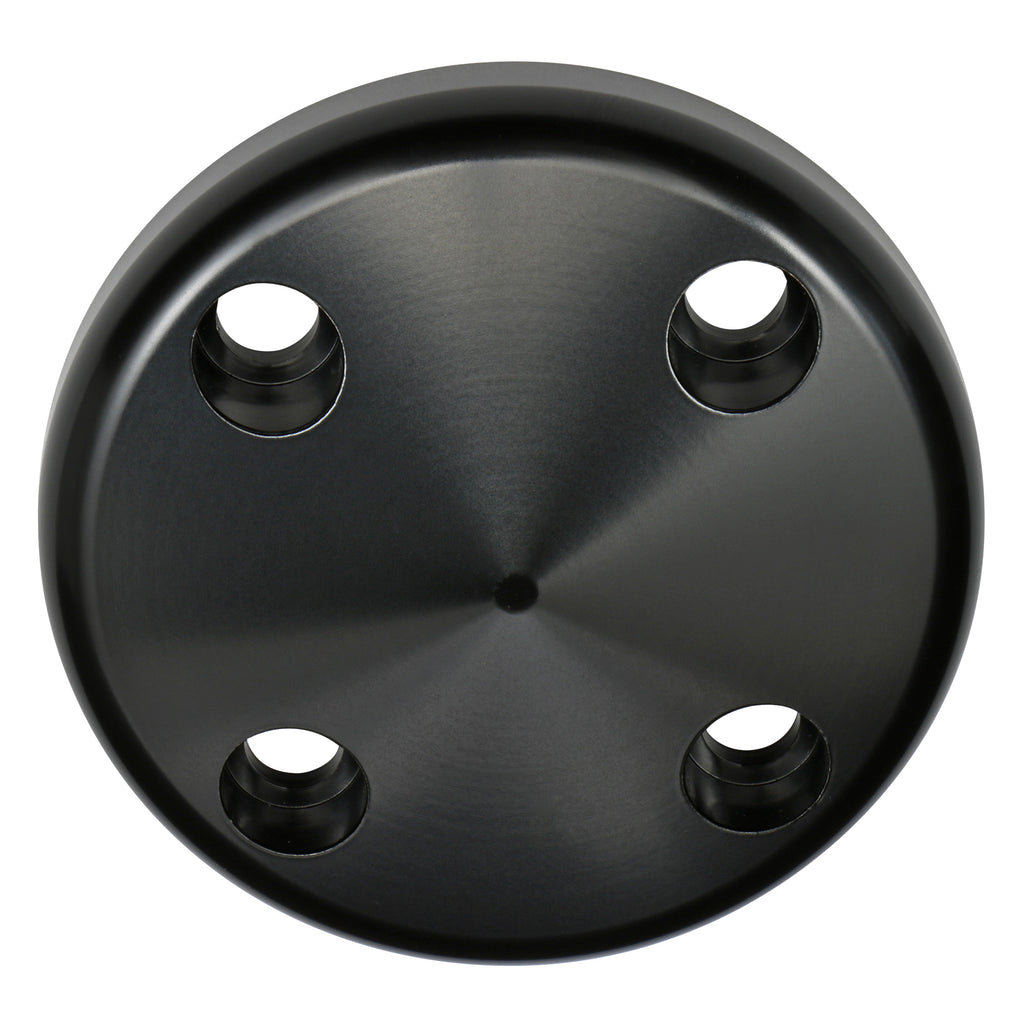 Aluminum-69-85-Sb-Chevy-Water-Pump-Nose-Pulley;-Long-Water-Pump--Black-Finish