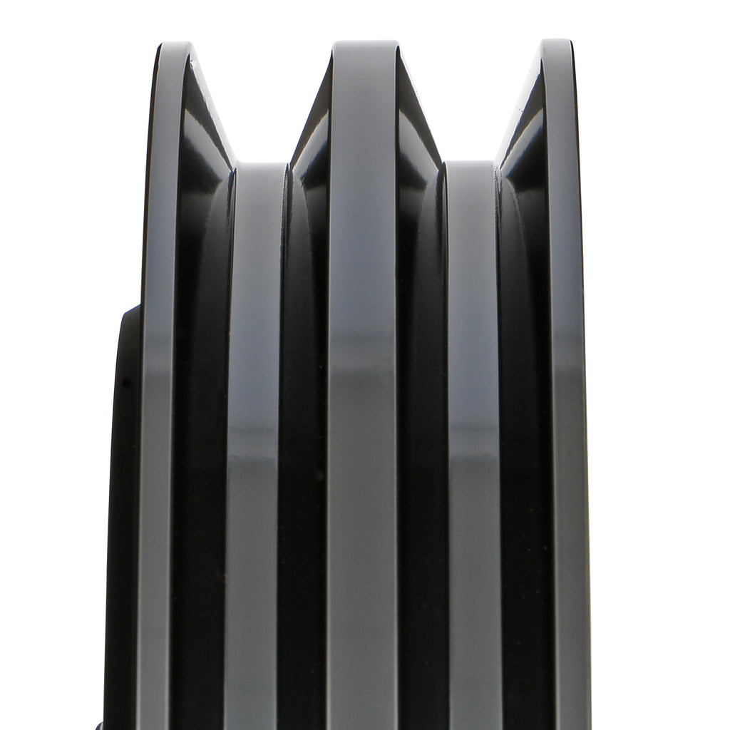 Aluminum-Bb-Chevy-Crankshaft-Pulley;-2-Groove;-Short-Water-Pump--Black-Finish