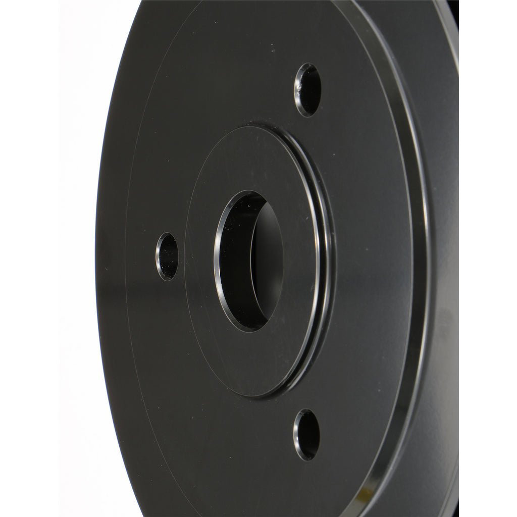 Aluminum-Bb-Chevy-Crankshaft-Pulley;-2-Groove;-Short-Water-Pump--Black-Finish