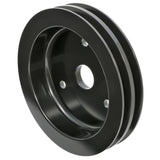 Trans-Dapt 7137 ALUMINUM BB CHEVY CRANKSHAFT PULLEY; 2 GROOVE; SHORT WATER PUMP- BLACK FINISH