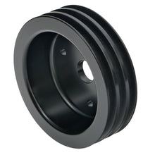 Load image into Gallery viewer, Aluminum-Bb-Chevy-Crankshaft-Pulley;-3-Groove;-Short-Water-Pump--Black-Finish