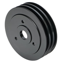 Load image into Gallery viewer, Aluminum-Bb-Chevy-Crankshaft-Pulley;-3-Groove;-Short-Water-Pump--Black-Finish