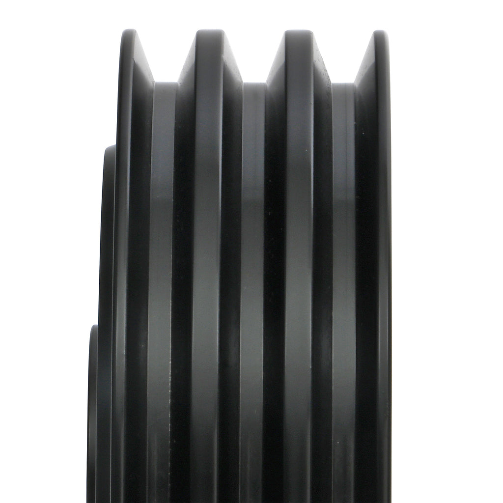 Aluminum-Bb-Chevy-Crankshaft-Pulley;-3-Groove;-Short-Water-Pump--Black-Finish