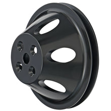 Load image into Gallery viewer, Aluminum-Bb-Chevy-Water-Pump-Pulley;-1-Groove;-Short-Water-Pump--Black-Finish