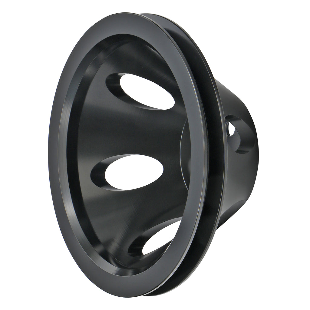 Aluminum-Bb-Chevy-Water-Pump-Pulley;-1-Groove;-Short-Water-Pump--Black-Finish