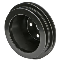 Load image into Gallery viewer, Aluminum-Bb-Chevy-Water-Pump-Pulley;-2-Groove;-Long-Water-Pump--Black-Finish